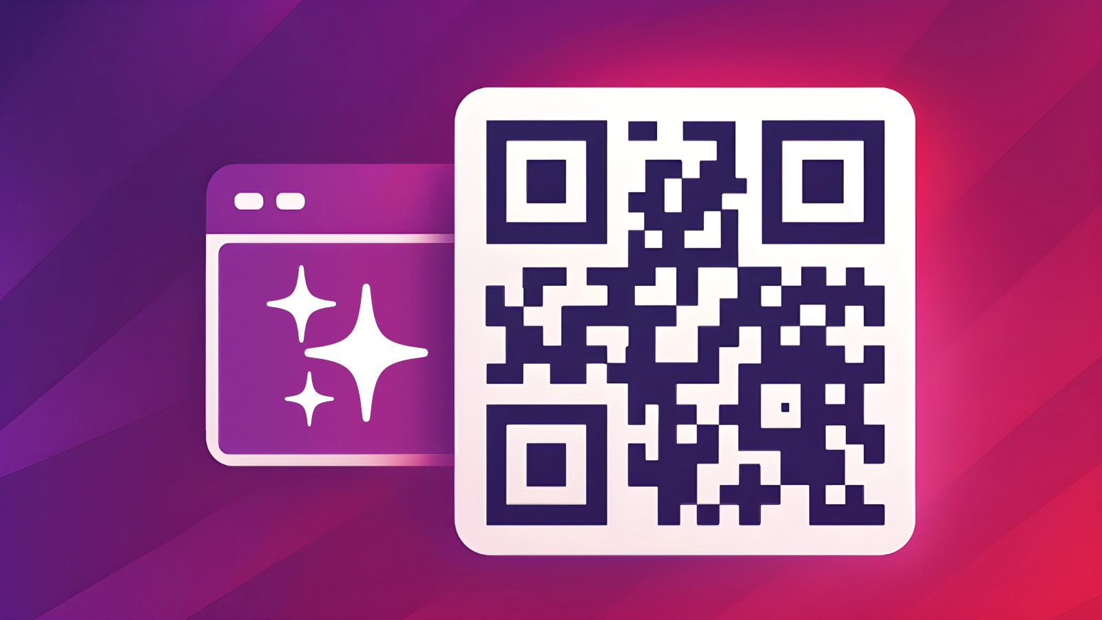 AI QR code hero illustration in QRUpp brand style