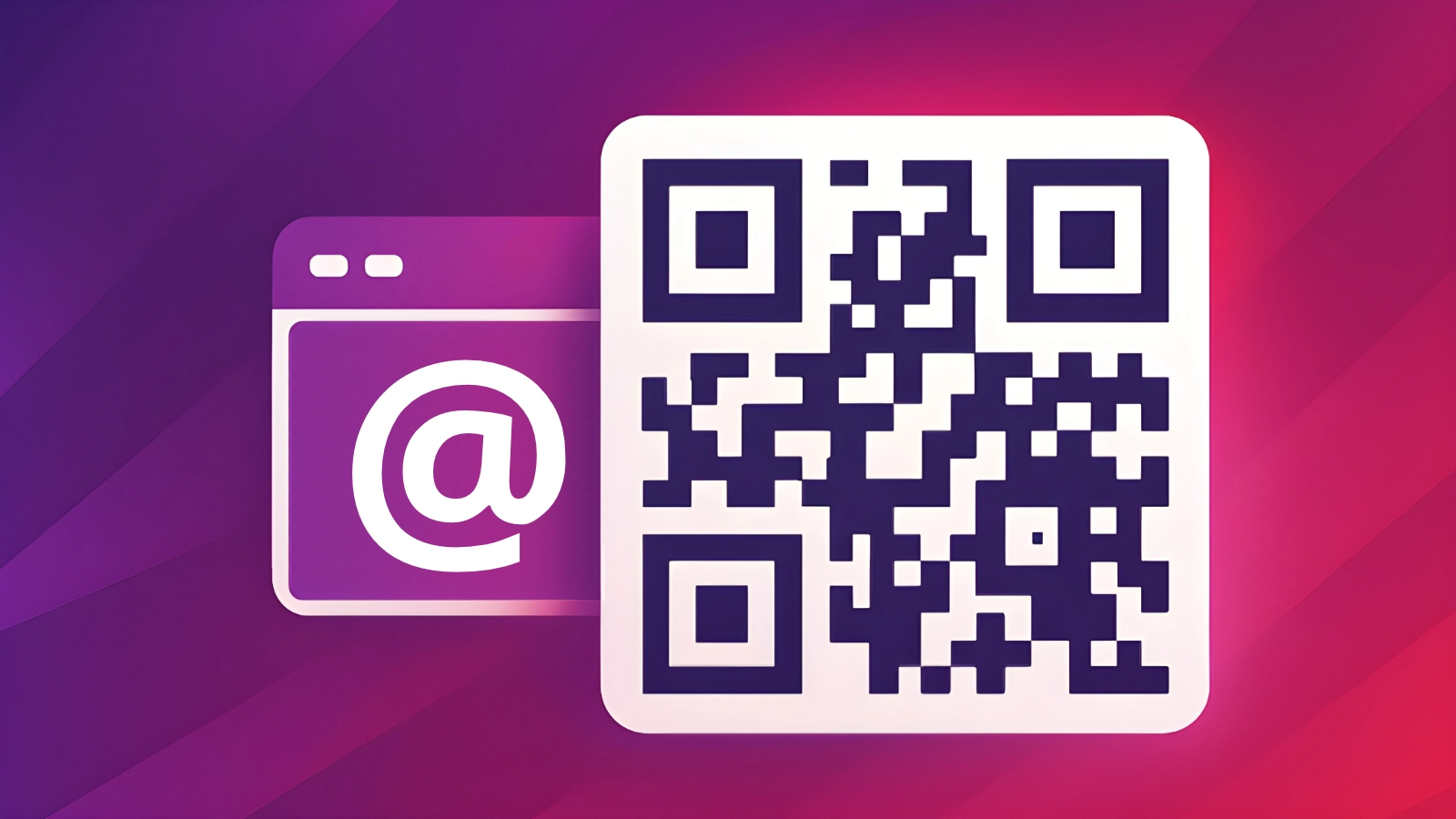 Email QR code hero illustration in QRUpp brand style