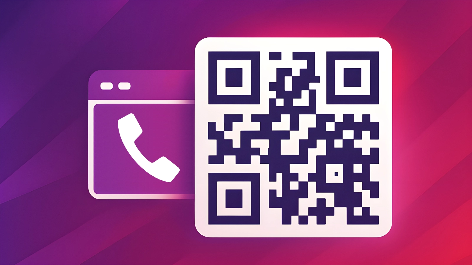 Phone call QR code hero illustration in QRUpp brand style