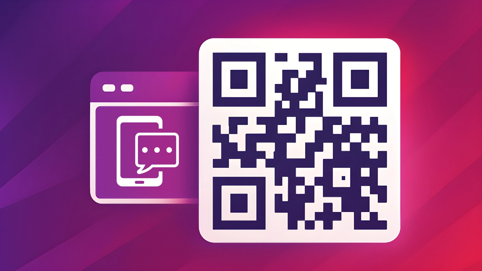 SMS QR code hero illustration in QRUpp brand style