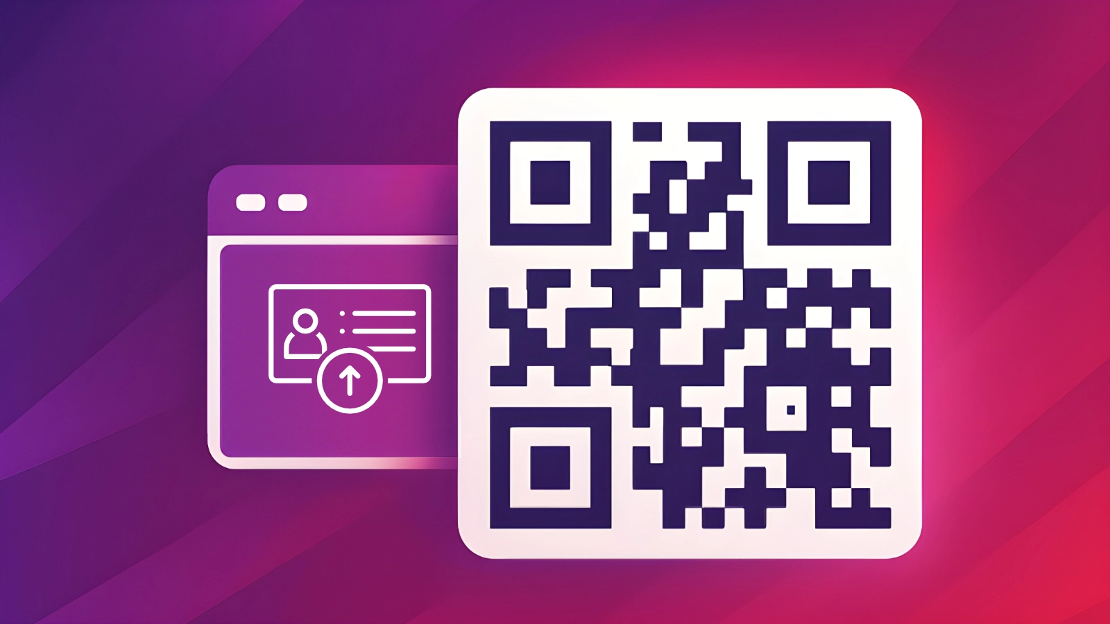vCard QR code hero illustration in QRUpp brand style