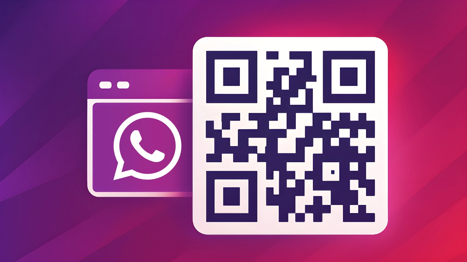 WhatsApp QR code hero illustration in QRUpp brand style