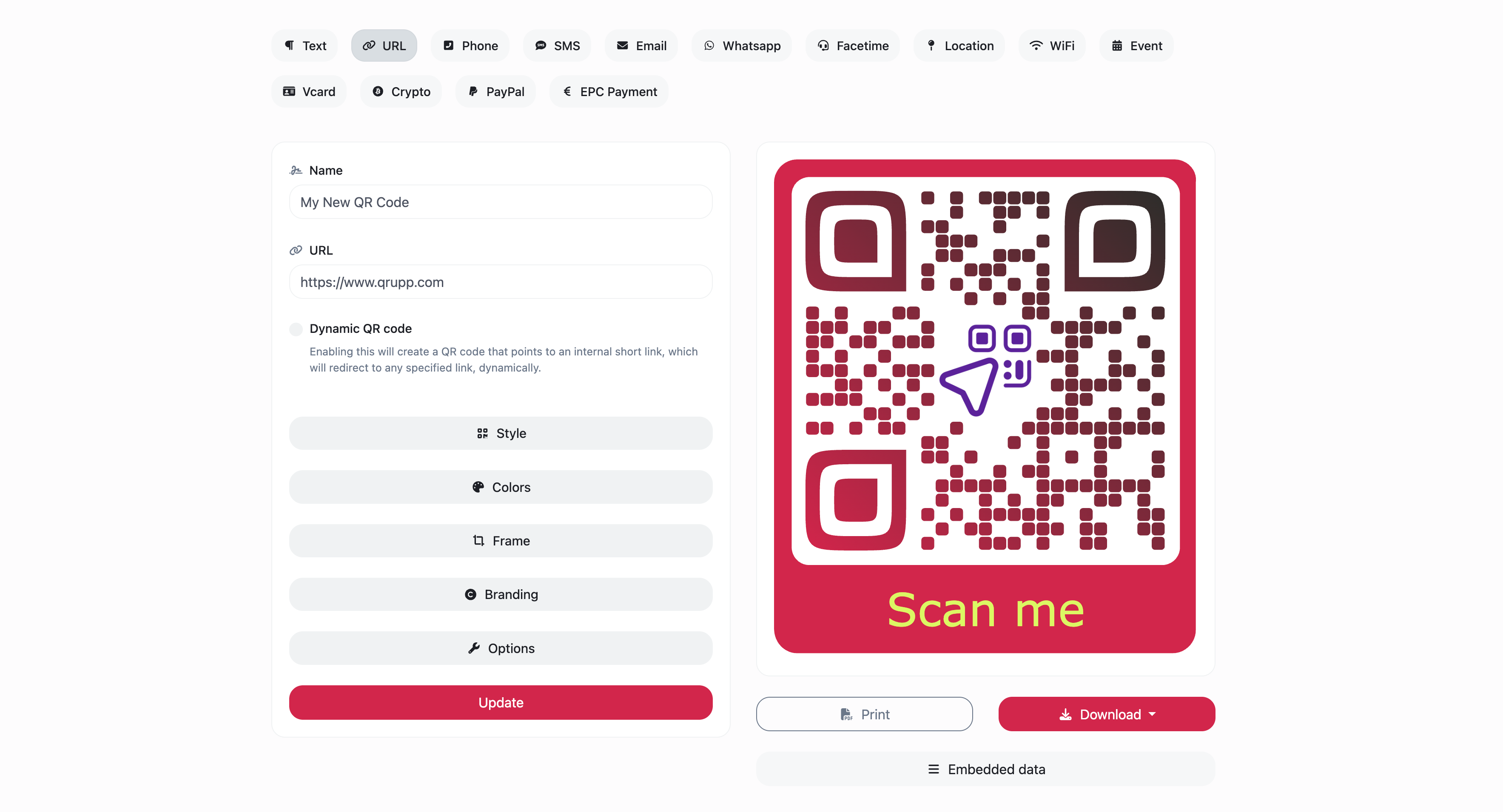 Screenshot of app dashboard