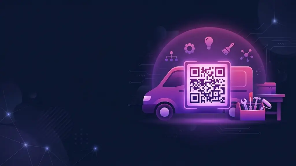 QR code on a service van linking to a trades business website